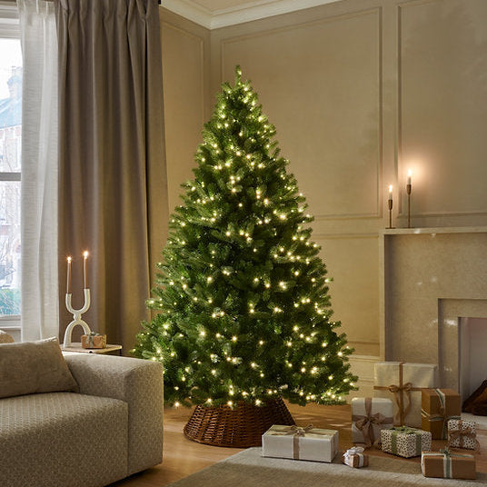 Galway Premium Pre-Lit Artificial Christmas Tree with 1000 Warm White LEDs (8 Functions) - 8.5 ft