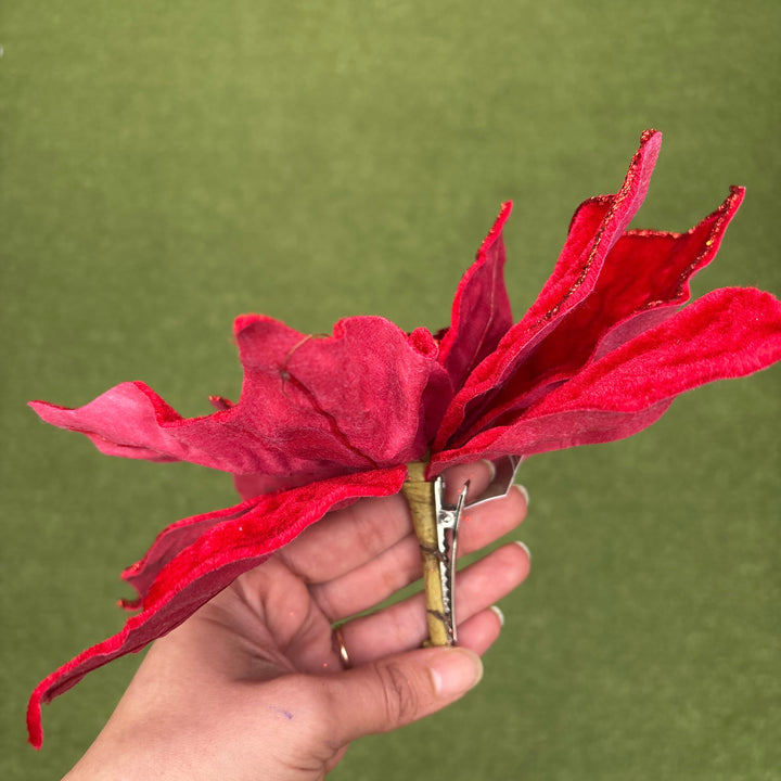 Velvet Luxe Poinsettia Clip 23