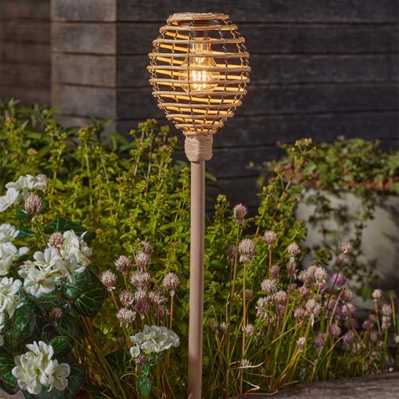 Smart Solar Lumina Faux Rattan Stake Light (Natural)