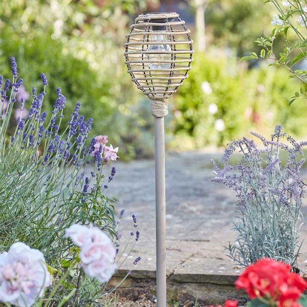 Smart Solar Lumina Faux Rattan Stake Light (Natural)