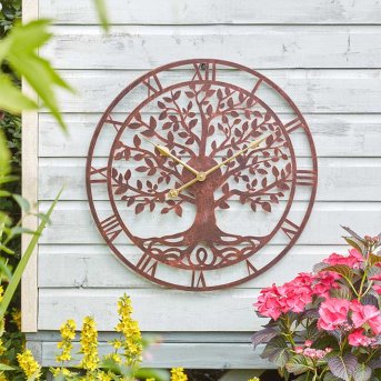 24In Tree Of Life Wall Clock - Bronze - Garden Ornaments - Windyridge Garden Centre