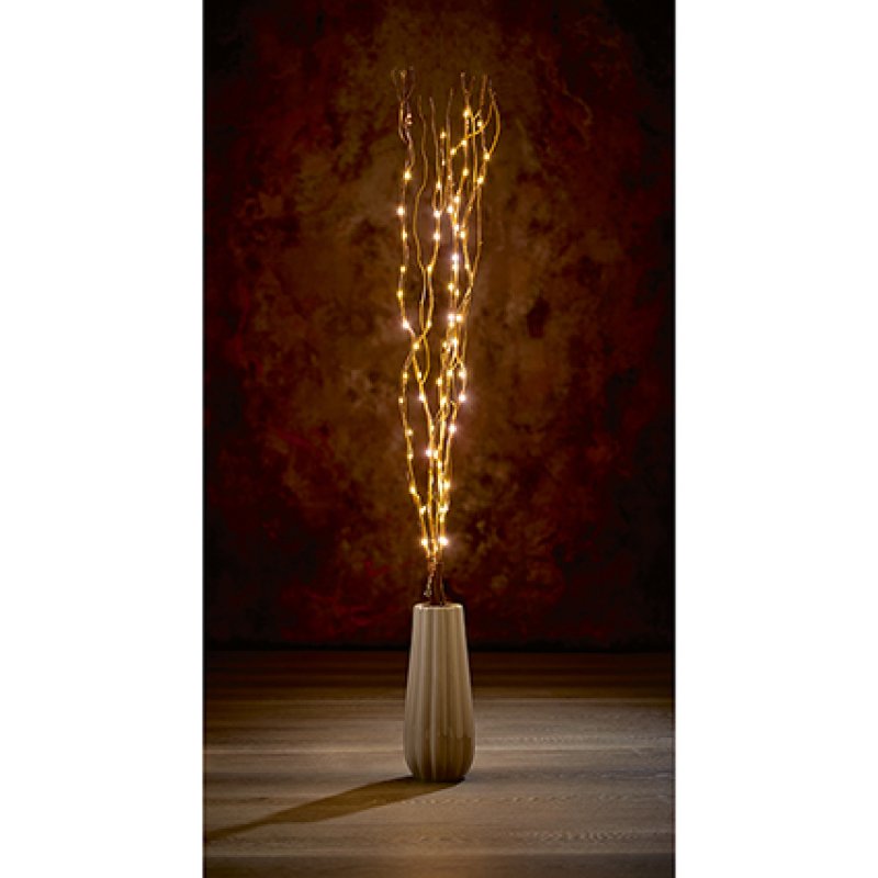 1.1m Lit Light Brown Twig with 80 Warm White LED