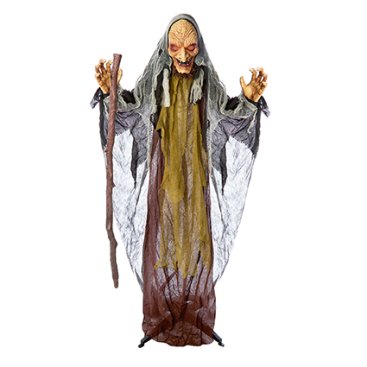 1.6M Bo Animated Standing Witch Sa - Autumn Decorations - Windyridge Garden Centre
