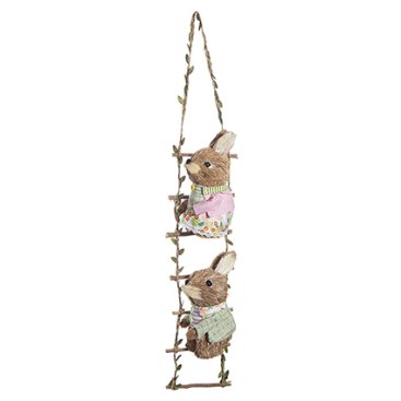 65Cm Margot And Mason Two Bunnies Climbing The Rope Ladder - Easter - Windyridge Garden Centre