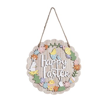20cm Happy Easter Hanging Wooden Plaque