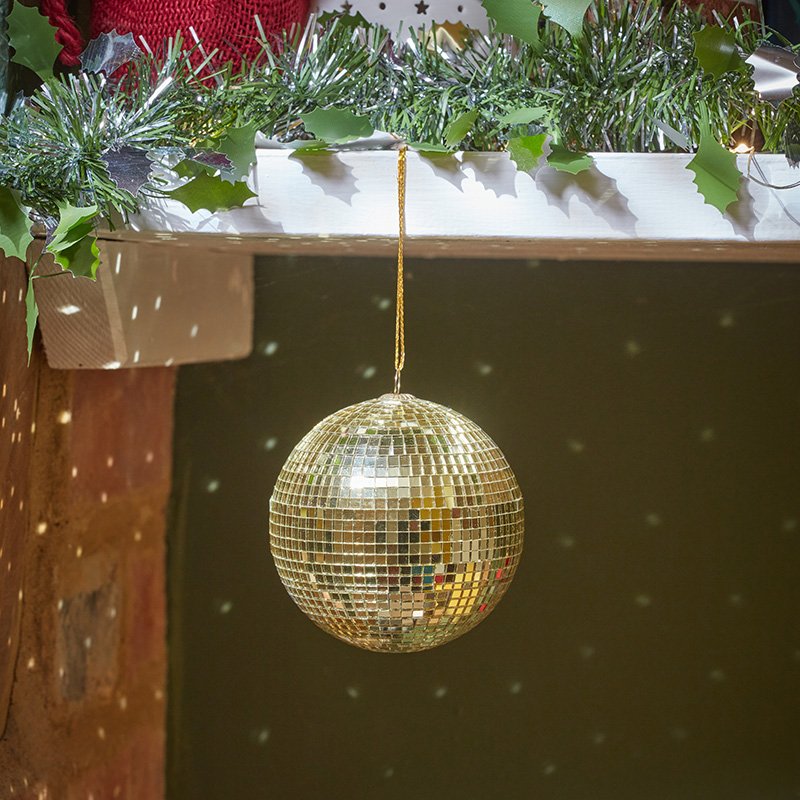 Disco Bauble, Gold - 8cm