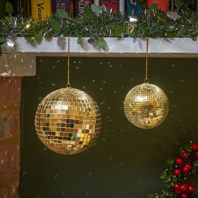 Disco Bauble, Gold - 8cm