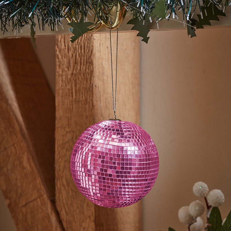 Disco Bauble, Pink - 8cm