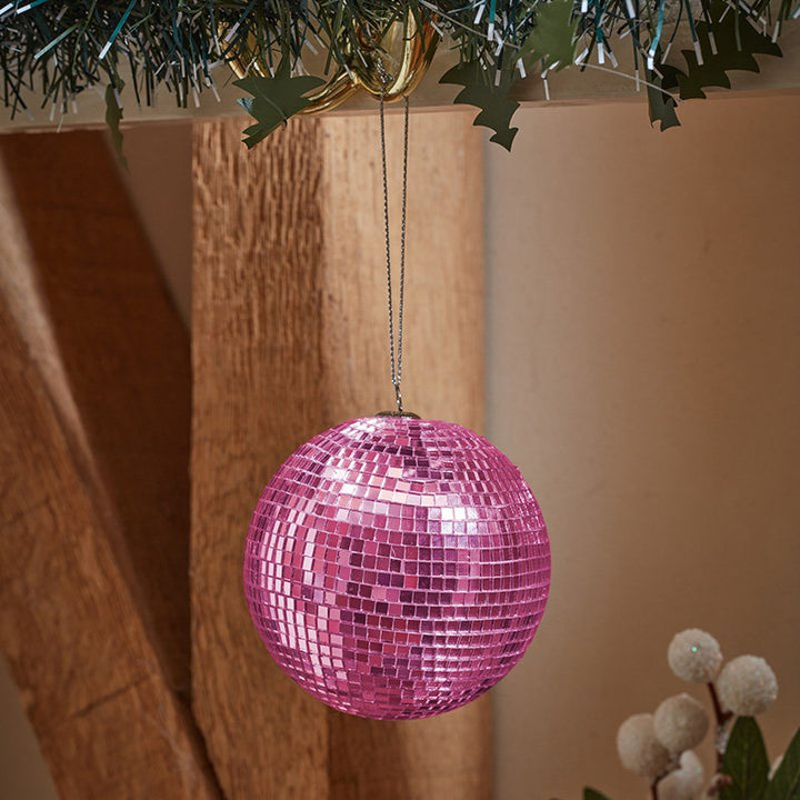 Disco Bauble, Pink - 8cm