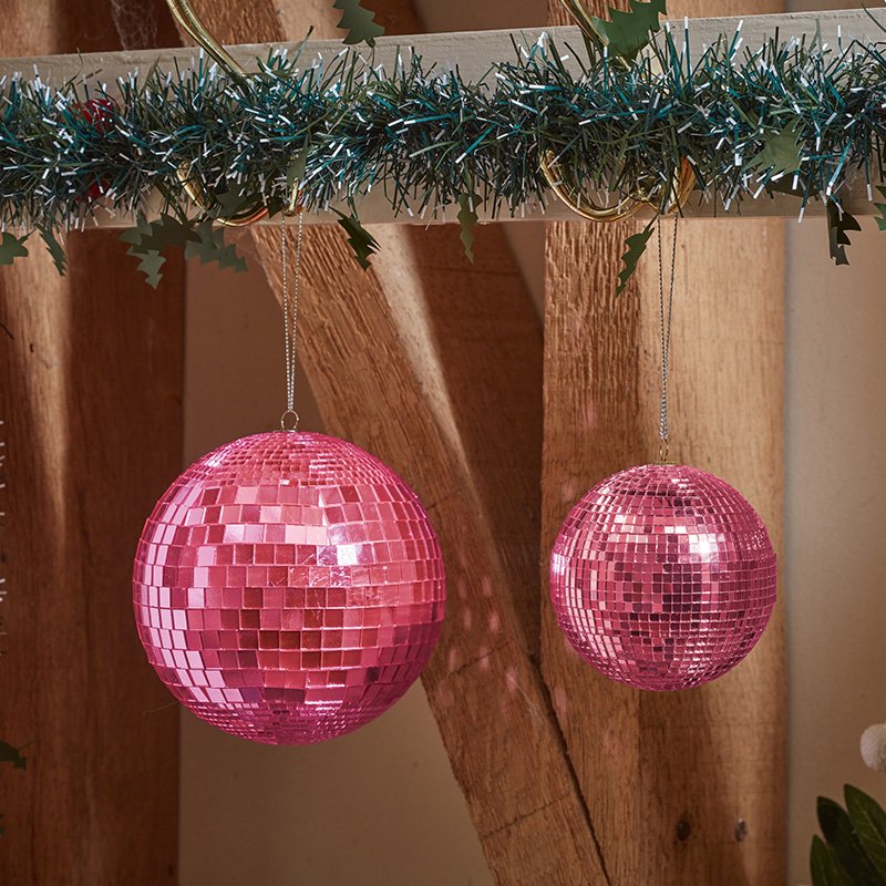 Disco Bauble, Pink - 8cm