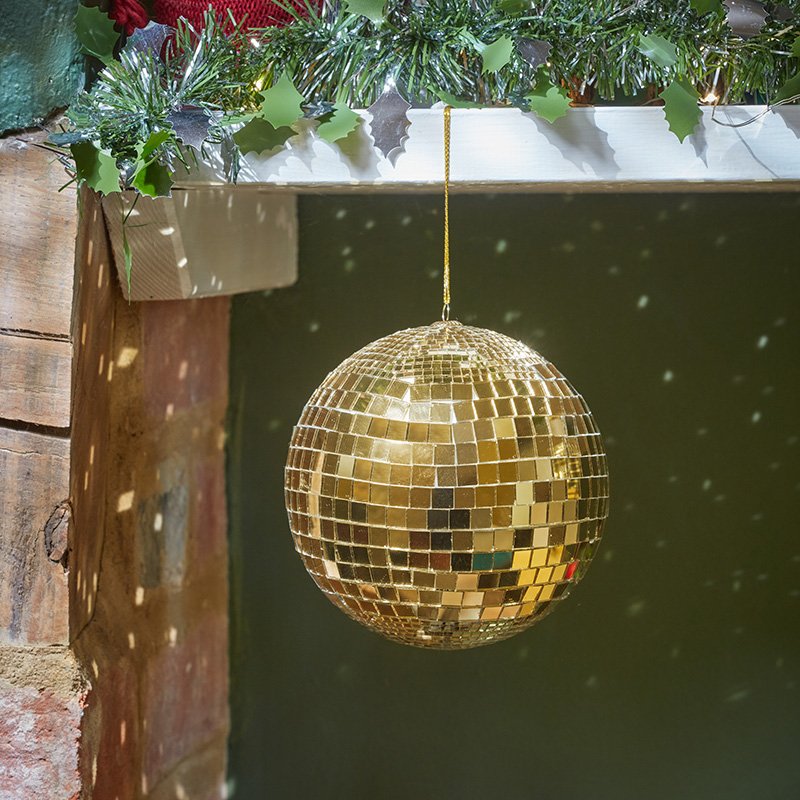 Disco Bauble, Gold - 12cm