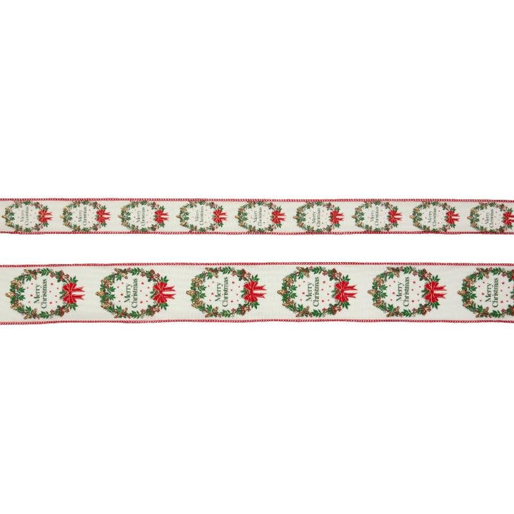 38mm Merry Wreath Premium Ribbon, 3m