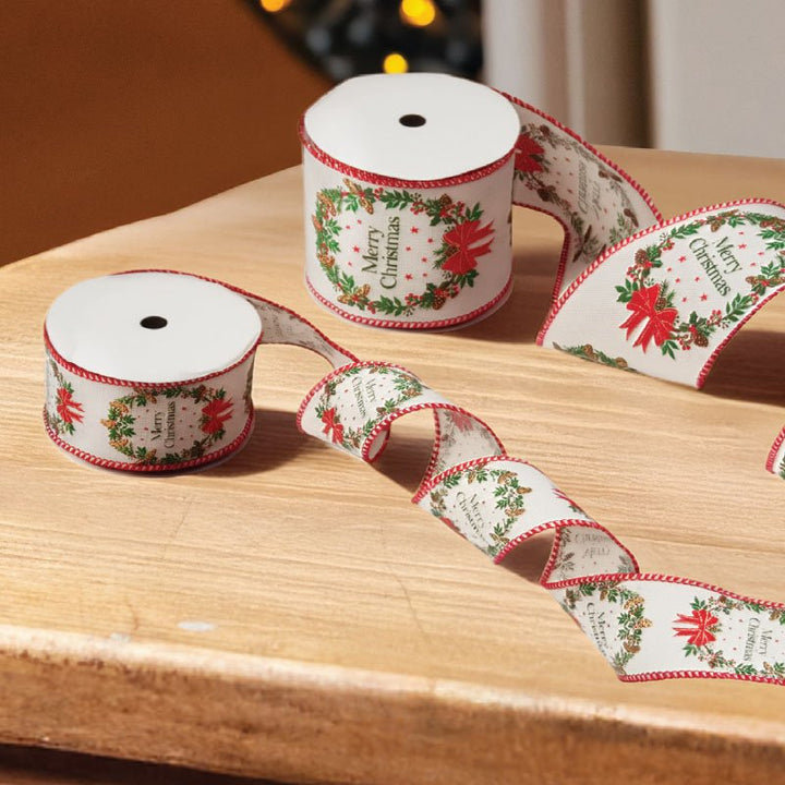 38mm Merry Wreath Premium Ribbon, 3m
