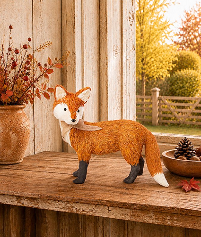 34cm Standing Rustic Fox