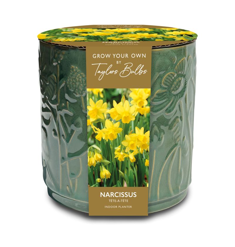 EMBOSSED FLORAL CERAMIC PLANTER 5