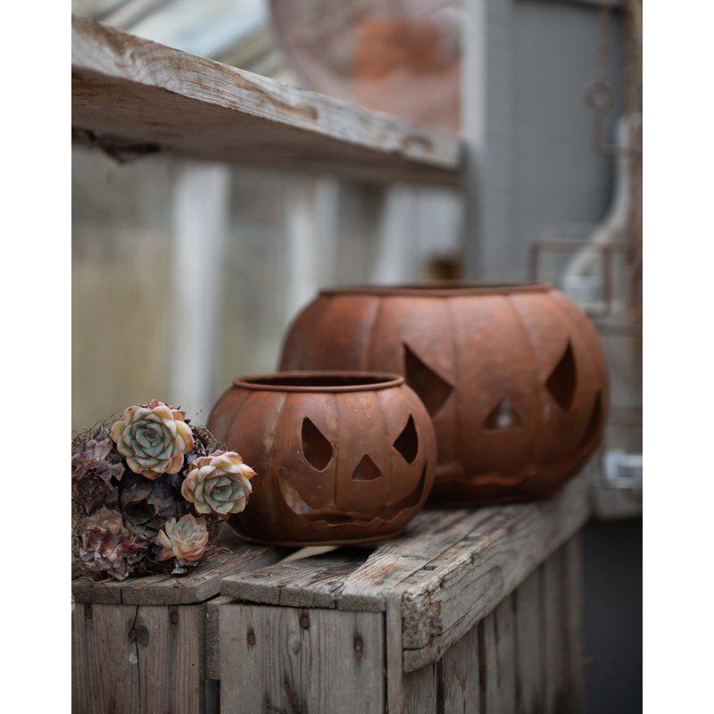 PUMPKIN Lantern  Rust 25x16cm