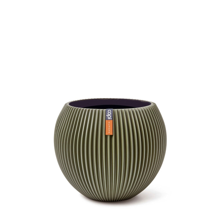 Vase ball Groove Ø12 x 10cm Green
