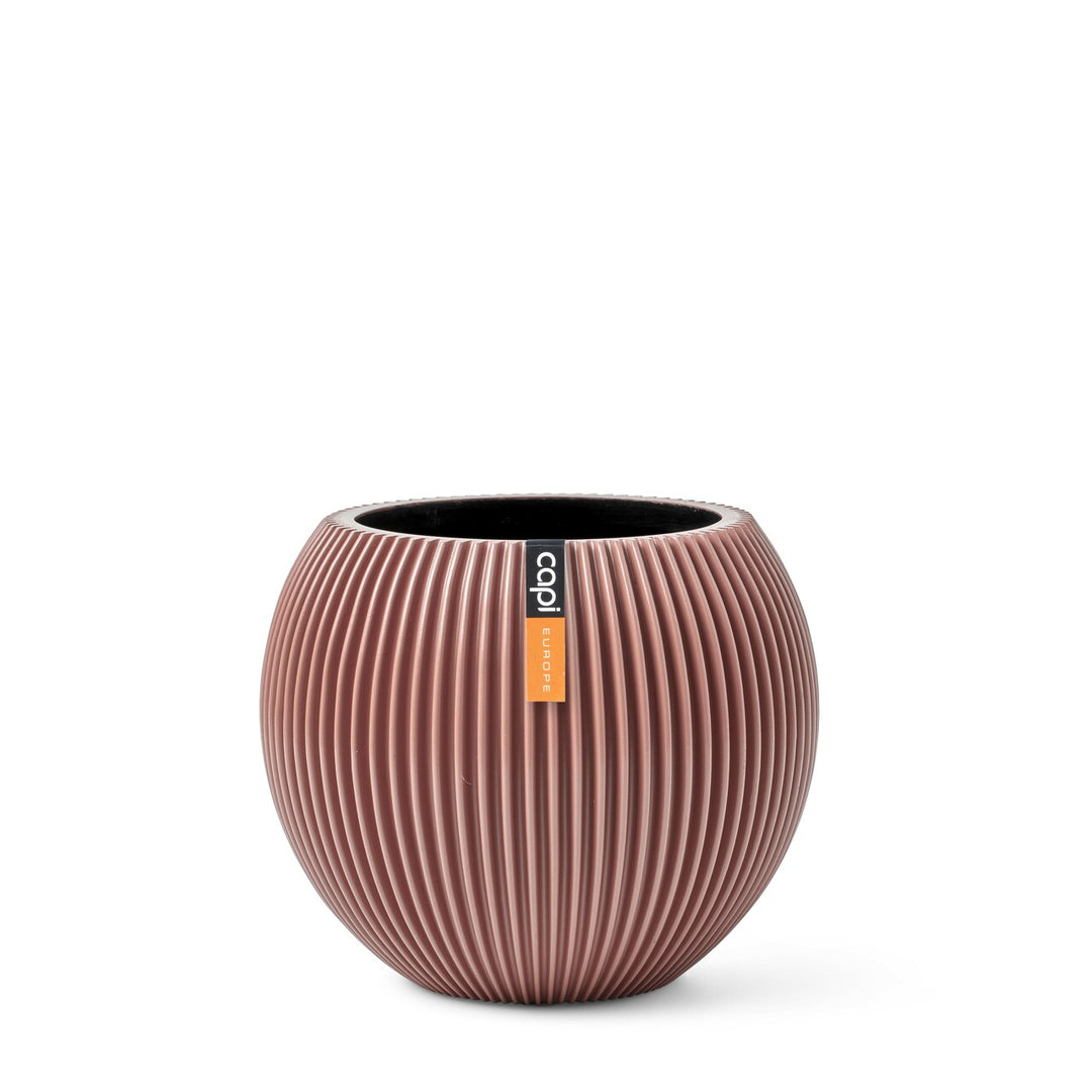 Vase ball Groove Ø12 x 10cm Pink