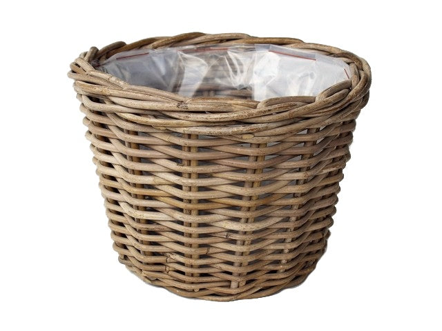 Basket Classic Rattan Grey d35h25cm - Home & Living - Windyridge Garden Centre