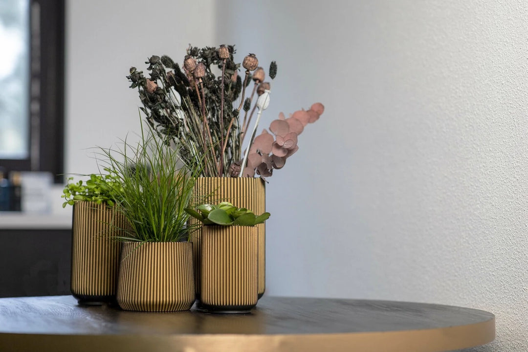 Sandbag Groove Pot Black Gold Ø27 H22 - Pots - Windyridge Garden Centre