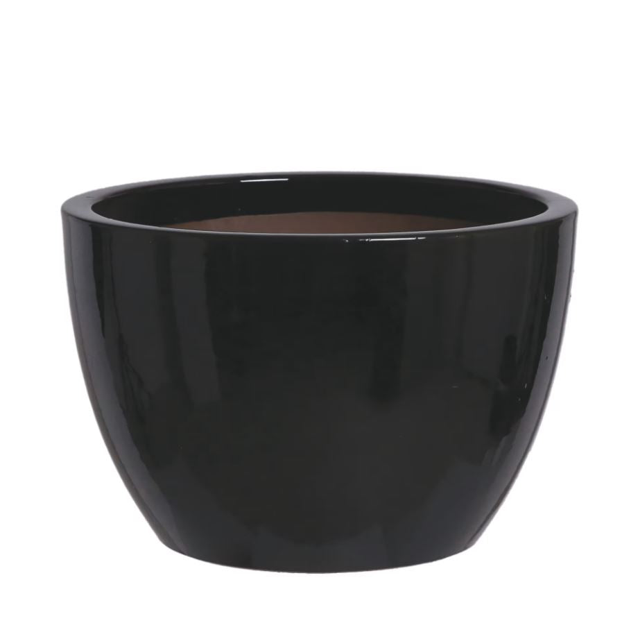 Plum Egg Pot Low Ø38cm x 25cm Black