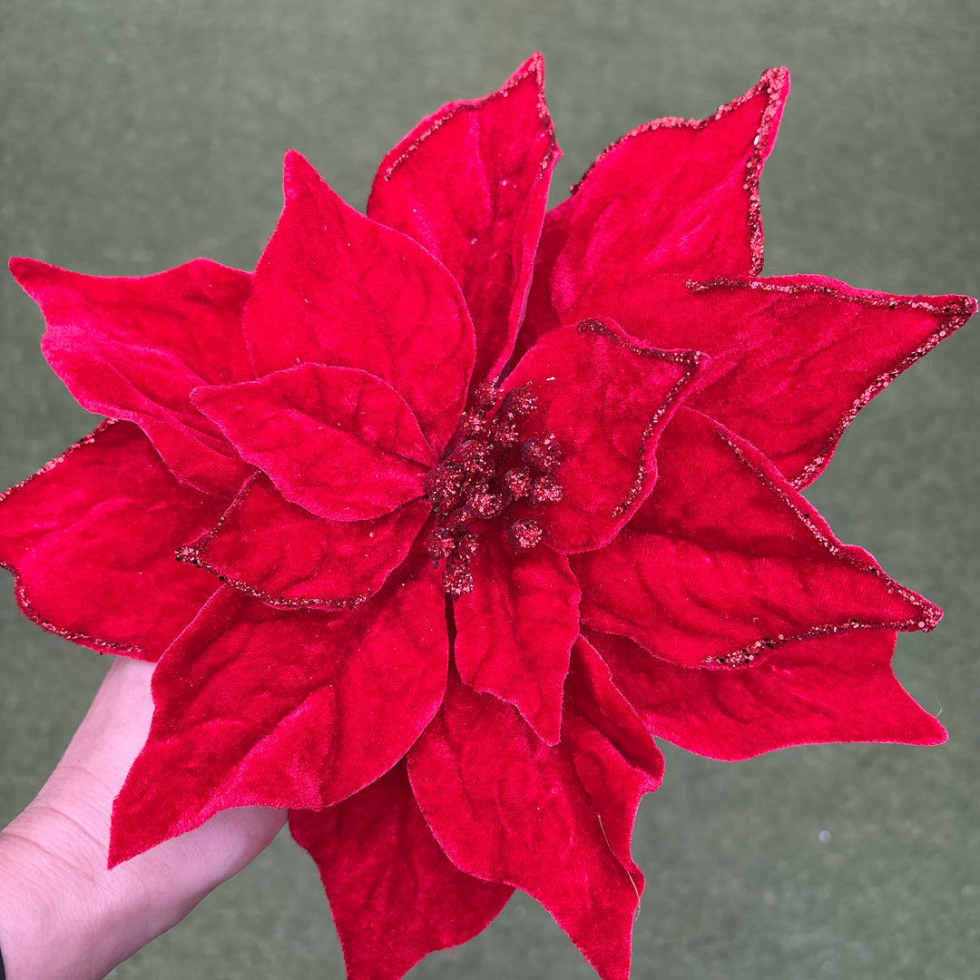 Velvet Luxe Poinsettia Clip 23