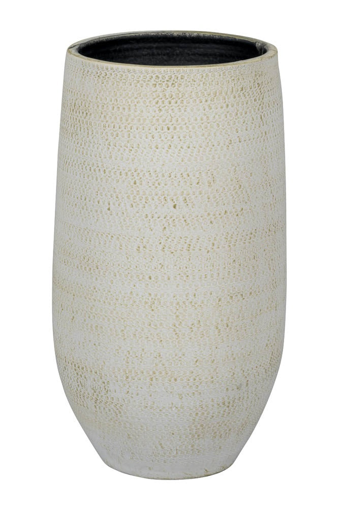 Boaz 1-02Wy White/Gold Ø22Cm/H40Cm - Pots - Windyridge Garden Centre