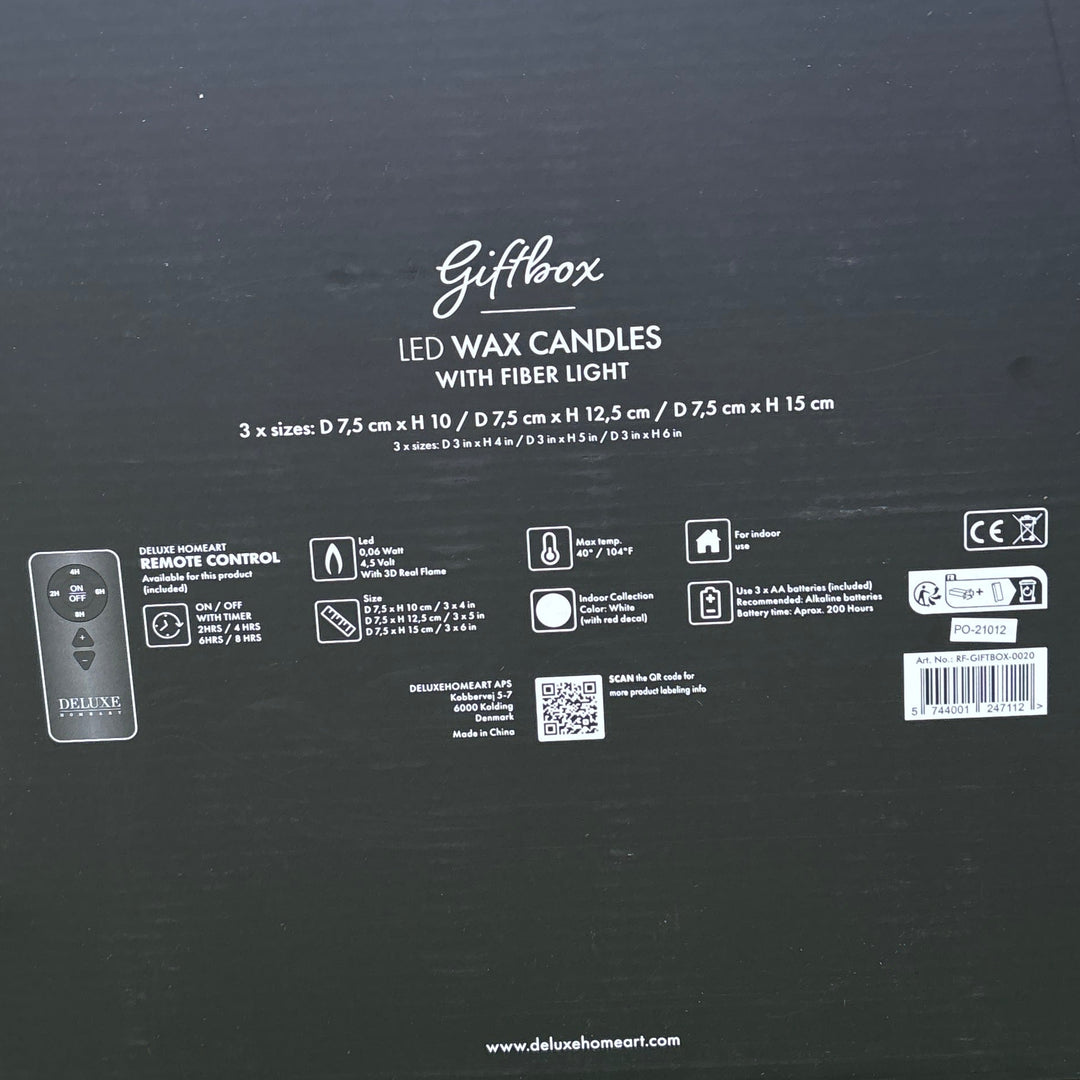 White Giftbox LED Candle - Christmas Bauble print