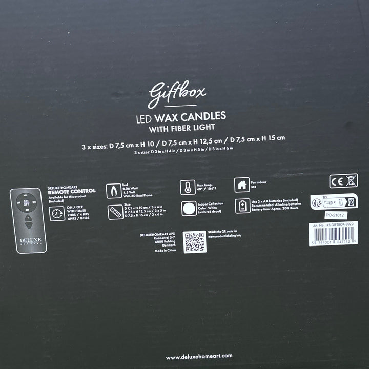 White Giftbox LED Candle - Christmas Bauble print