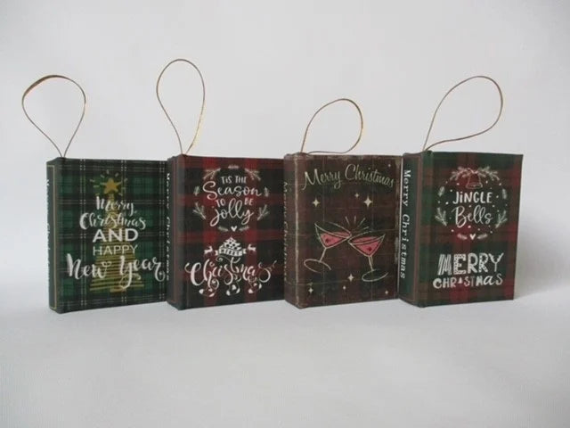 Books Hanging Decoration,5x7cm Christmas Mix 82642