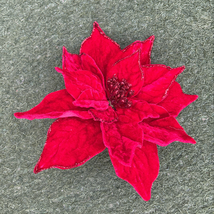 Velvet Luxe Poinsettia Clip 23
