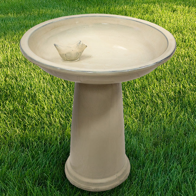 Bird Bath Ceramic On  Foot Cream - Bird Care And Wildlife - Windyridge Garden Centre