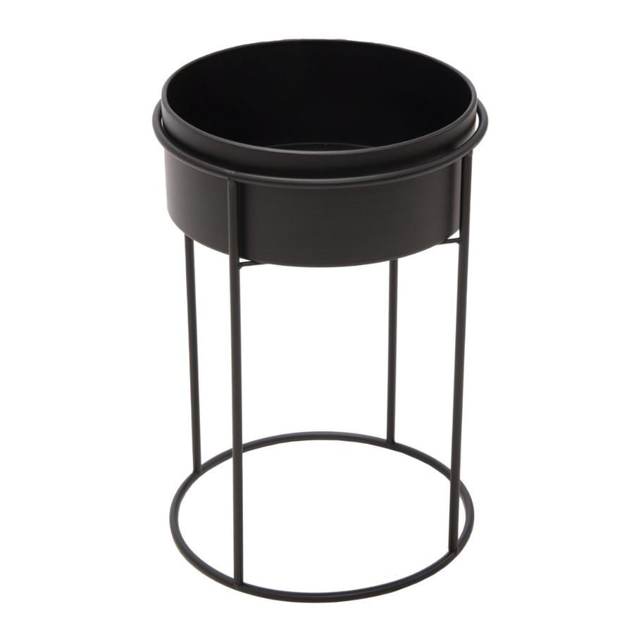 Eton High Round Planter Black Ø28H43 - Pots - Windyridge Garden Centre