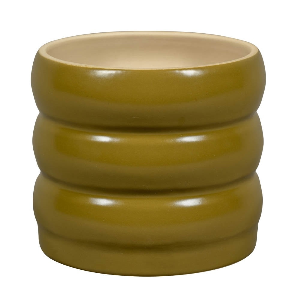 Burolo 1-01Ma Matt Olive Green Ø24,5Cm/H20Cm - Pots - Windyridge Garden Centre