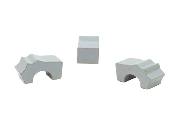 Pk 3 Large Grey Glazd Pot Feet