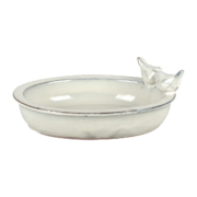 Bird bath ceramic oo  foot petrol S