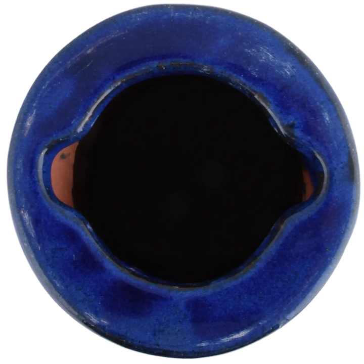 Bird bath ceramic on foot petrol