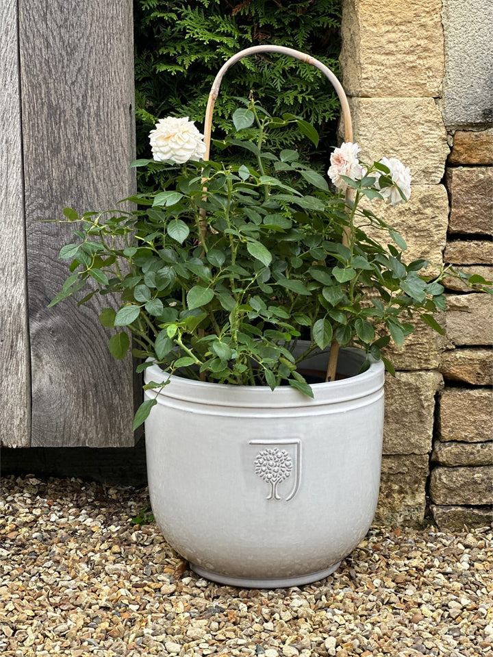 RHS HARLOW LOW JAR WHITE Ø24CM