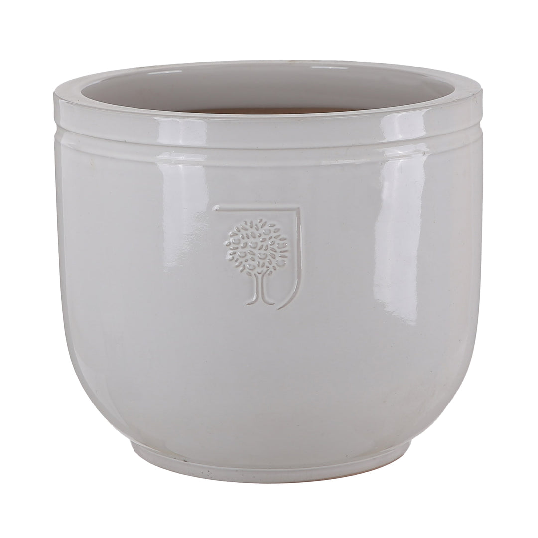 RHS HARLOW LOW JAR WHITE Ø24CM