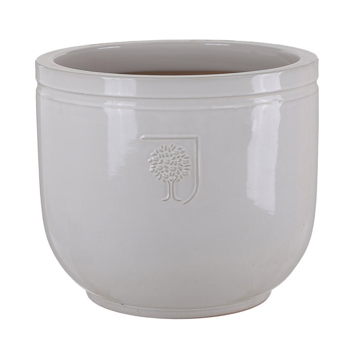 RHS HARLOW LOW JAR WHITE Ø24CM