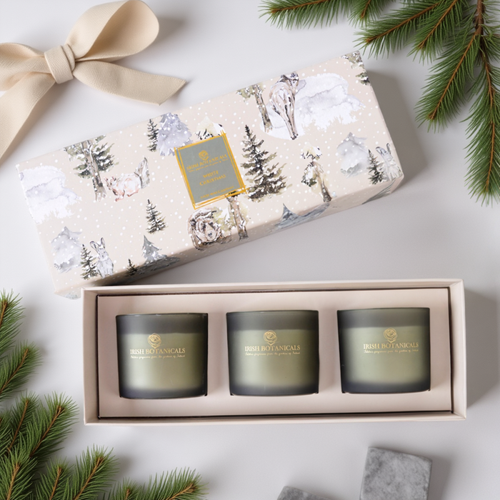 WHITE CHRISTMAS TRIO CANDLE VOTIVES