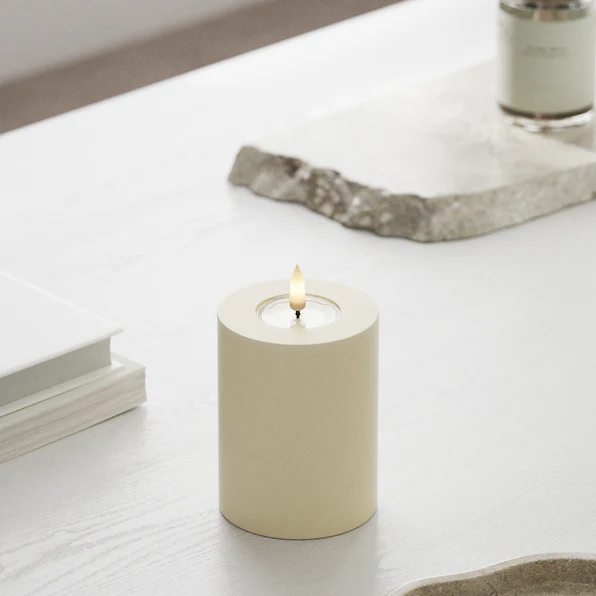 Cream LED Candle 7.5 x 10 cm