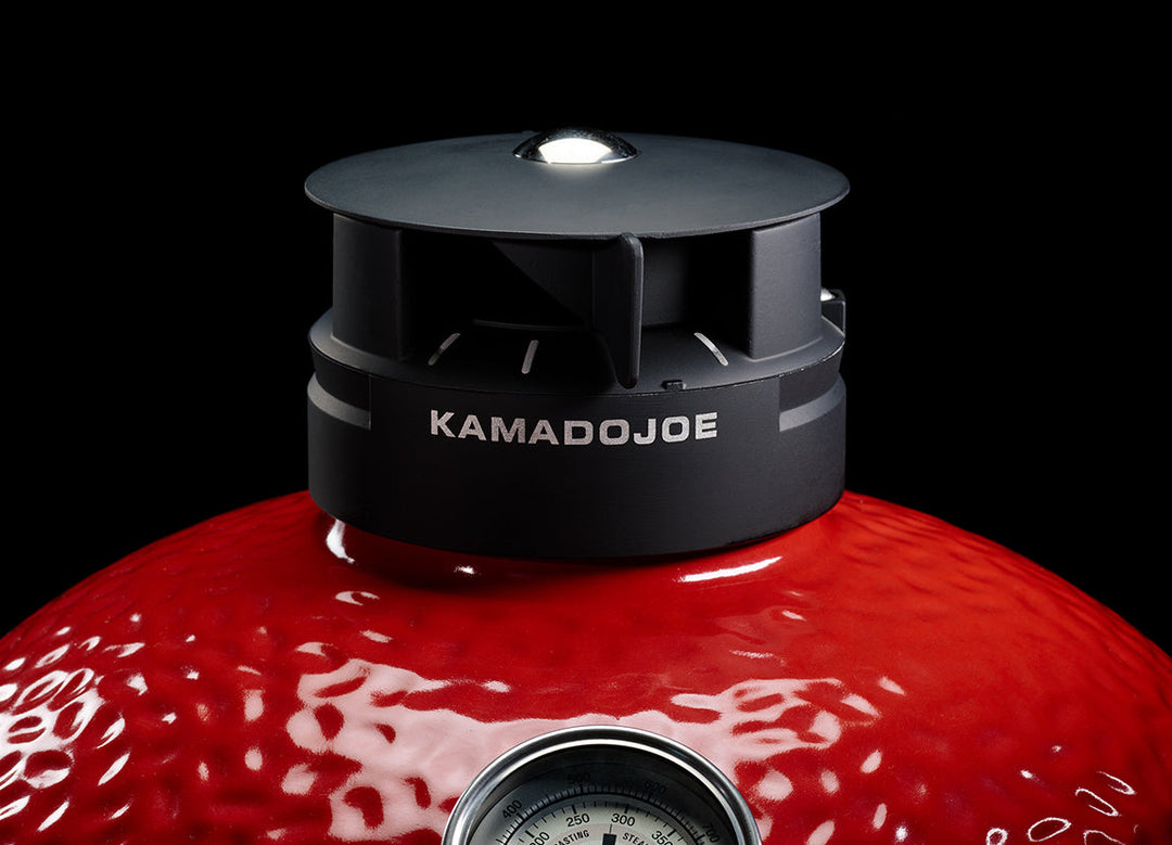 Kamado Joe Big Joe II kamado grill, view of the dome and top vent features