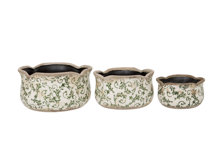 Round Scallop Pot Green