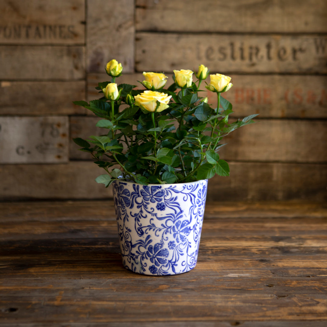 Floral Pot Blue S