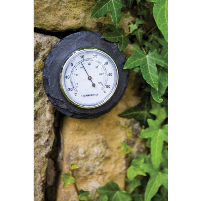 Slate thermometer round