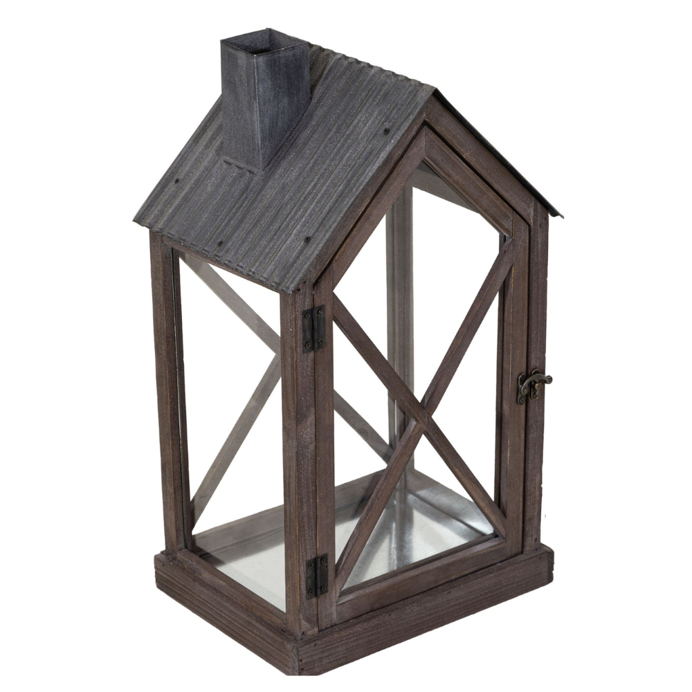 Lantern Barn Low Brown FSC 100% L17W14H34 - Home & Living - Windyridge Garden Centre