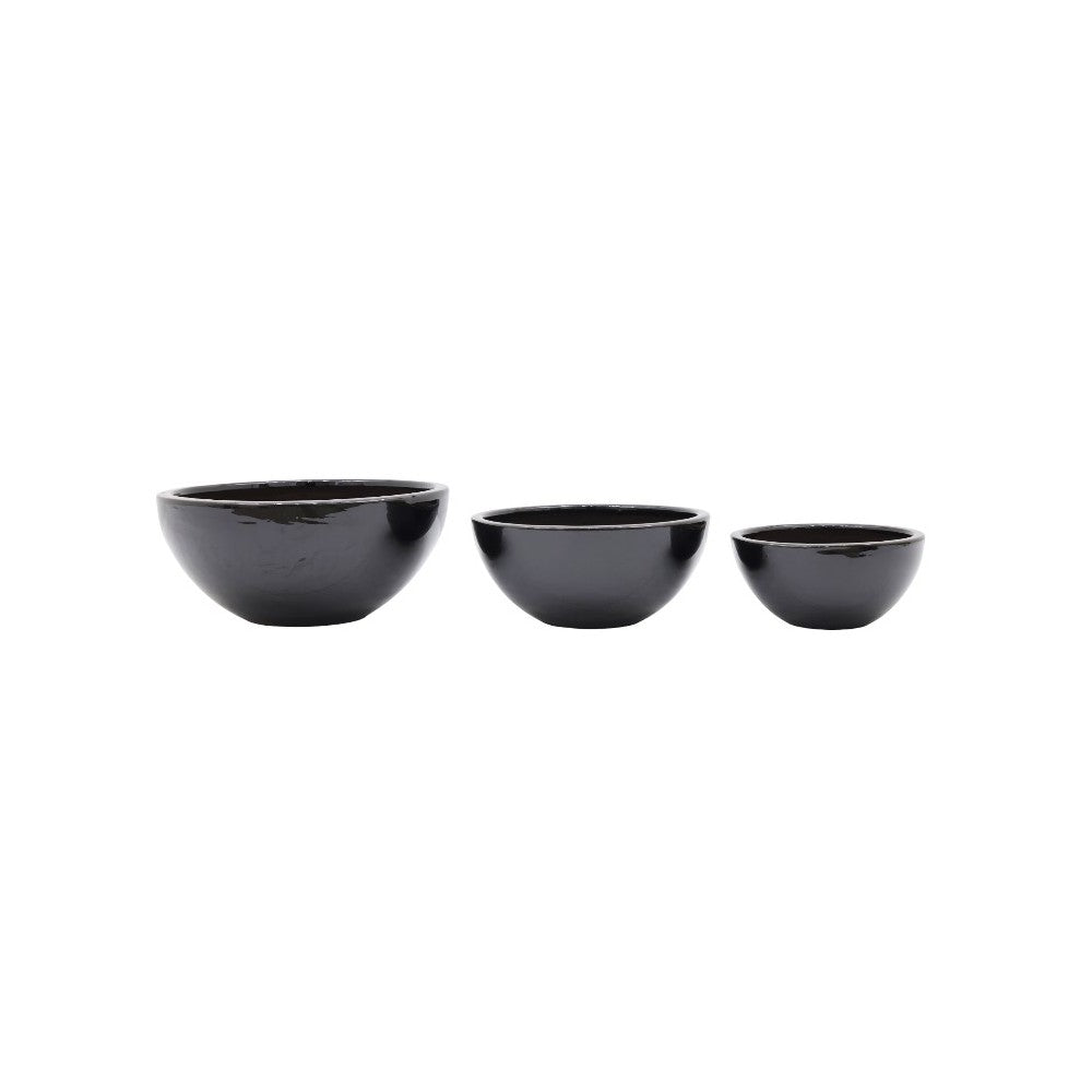 Low Bowl Planter Black D25H12 - Pots - Windyridge Garden Centre