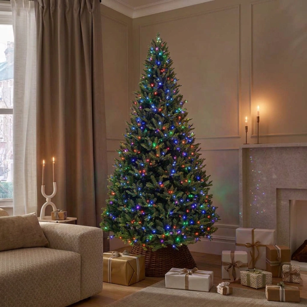 Montpellier Fir Premium Pre-Lit Artificial Christmas Tree with 1250 Warm White LEDs (8 Functions) - 10 ft
