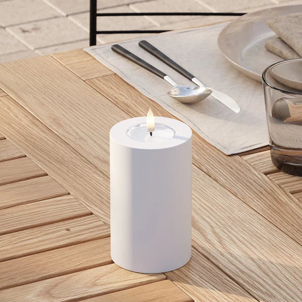 White Outdoor LED Candle 7.5 x 12.5 cm